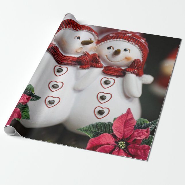 Christmas Wrapping Paper Snowman (Unrolled)