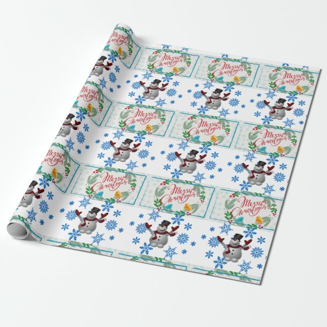 Christmas Wrapping Paper Snowman (Unrolled)