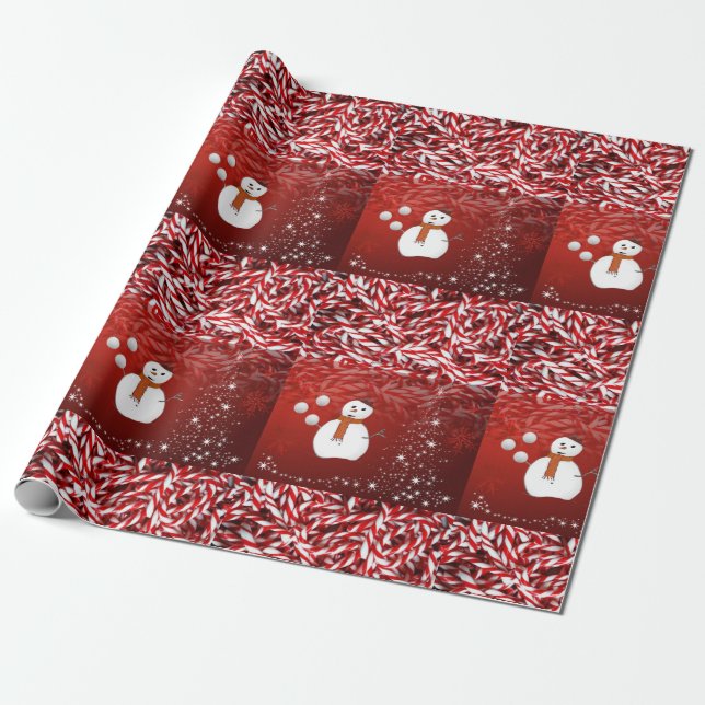 Christmas Wrapping Paper Snowman (Unrolled)