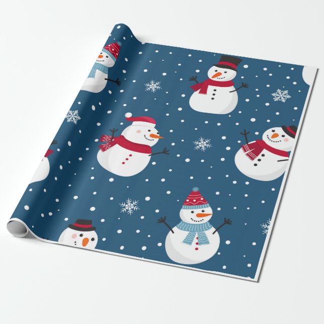 Christmas Wrapping Paper (Snowman Theme) (Unrolled)