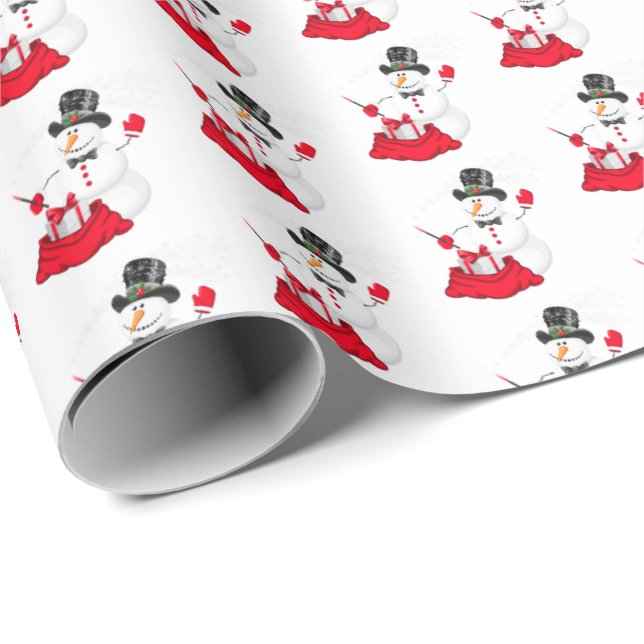 Christmas Wrapping Paper-Snowman Wrapping Paper (Roll Corner)