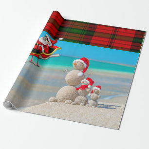 Christmas Wrapping Paper Summer Snowman Santa