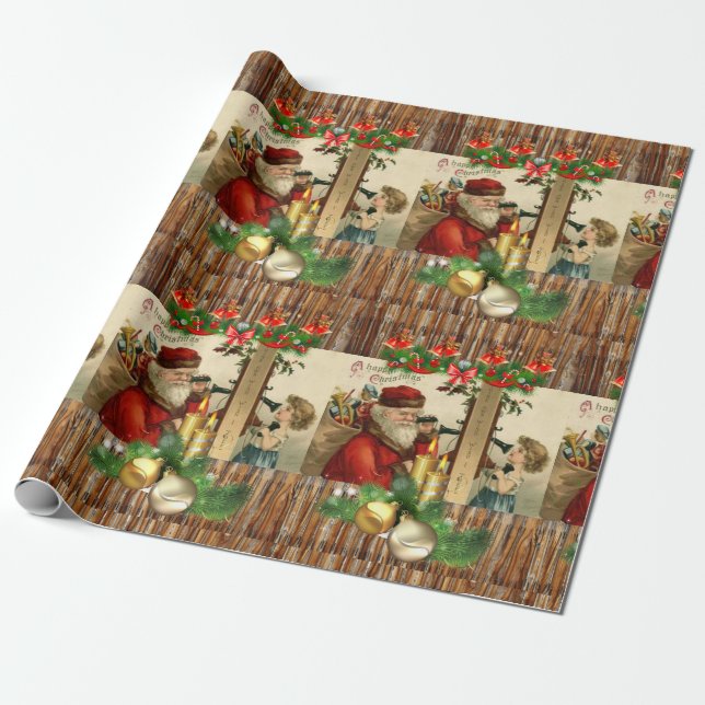 Christmas Wrapping Paper Vintage (Unrolled)
