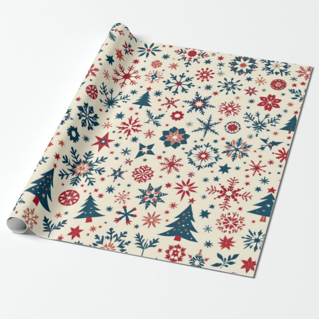 Christmas Wrapping - Paper Vintage Colours (Unrolled)