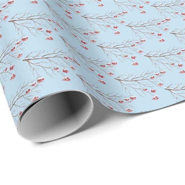 Christmas Wrapping Paper-Winter Berry Wrapping Paper (Roll Corner)