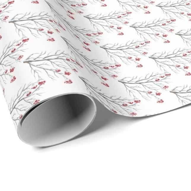 Christmas Wrapping Paper-Winter Berry Wrapping Paper (Roll Corner)