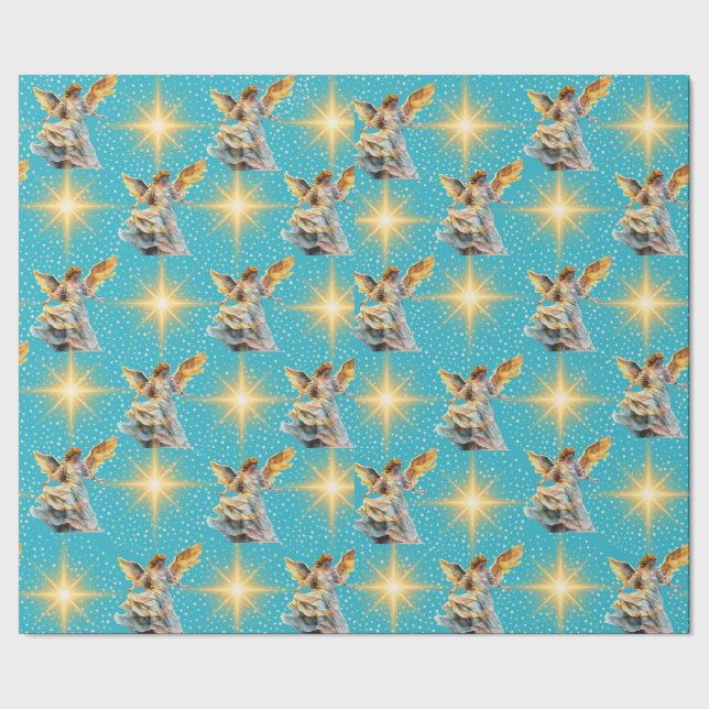 Christmas Wrapping Paper with Angels  (Seam)
