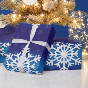 Christmas Wrapping Paper with Christmas Snowflakes