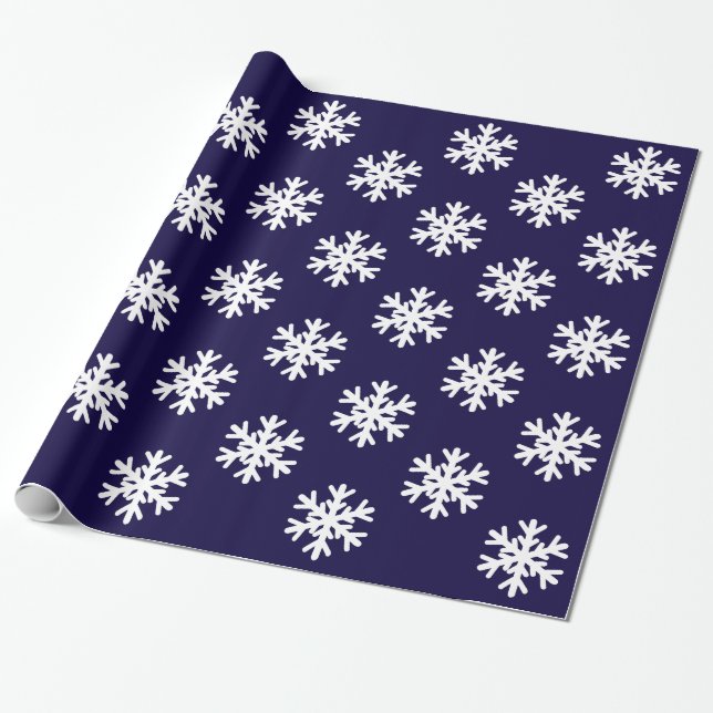 Christmas wrapping paper with white snowflakes (Unrolled)