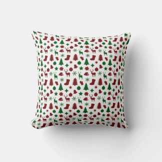 Christmas Wrapping Paper Xmas Trees Stocking Plaid Cushion