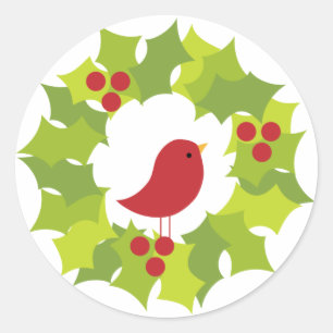 Christmas Wreath 2 Classic Round Sticker