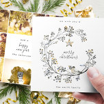 Christmas Wreath 8 Photo Collage Year in Review Holiday Card<br><div class="desc">Christmas Wreath 8 Photo Collage Year in Review Vintage Holiday Card</div>