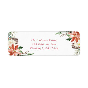 Christmas Wreath Address Label