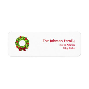 Christmas Wreath Address Label