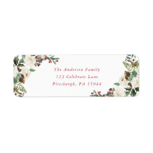 Christmas Wreath Address Label
