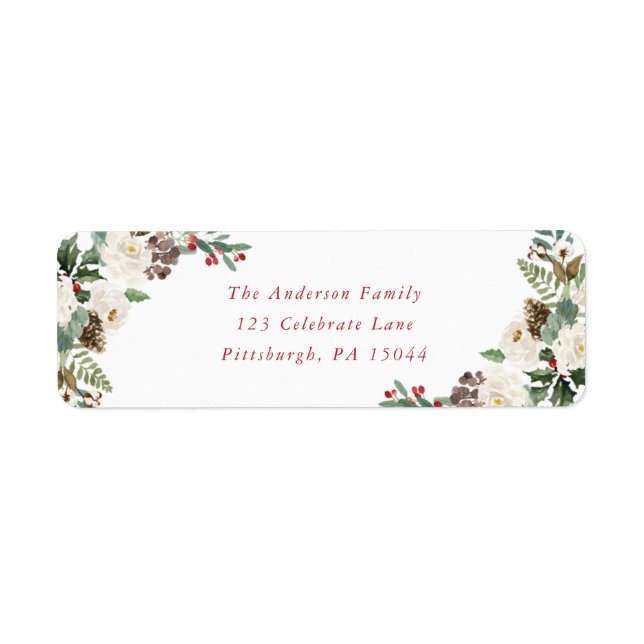 Christmas Wreath Address Label (Front)