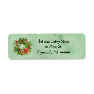Christmas Wreath Address Label