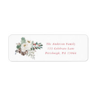Christmas Wreath Address Label