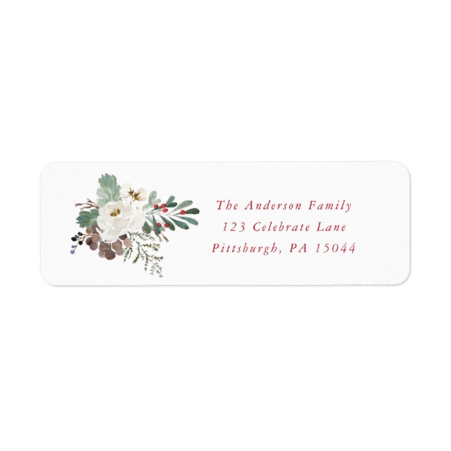 Christmas Wreath Address Label (Front)