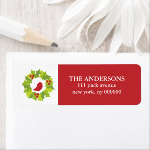 Christmas Wreath and Bird Labels