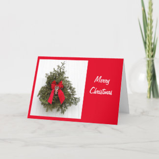Christmas Wreath and Bow Holiday Card