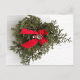 Christmas Wreath and Bow Postcard