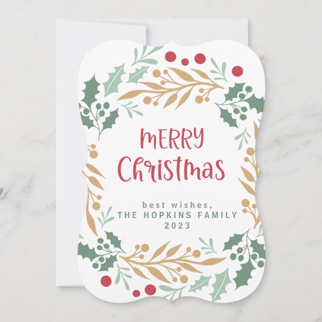 Christmas Wreath and Script | Merry Christmas (Front)