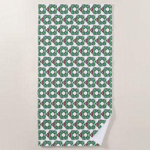 christmas wreath beach towel