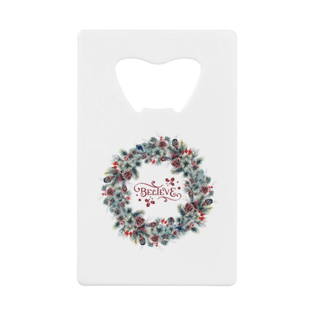 Christmas Wreath BELIEVE Typography (Front)