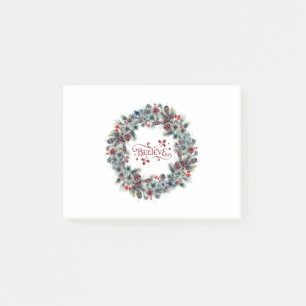 Christmas Wreath BELIEVE Typography Post-it Notes