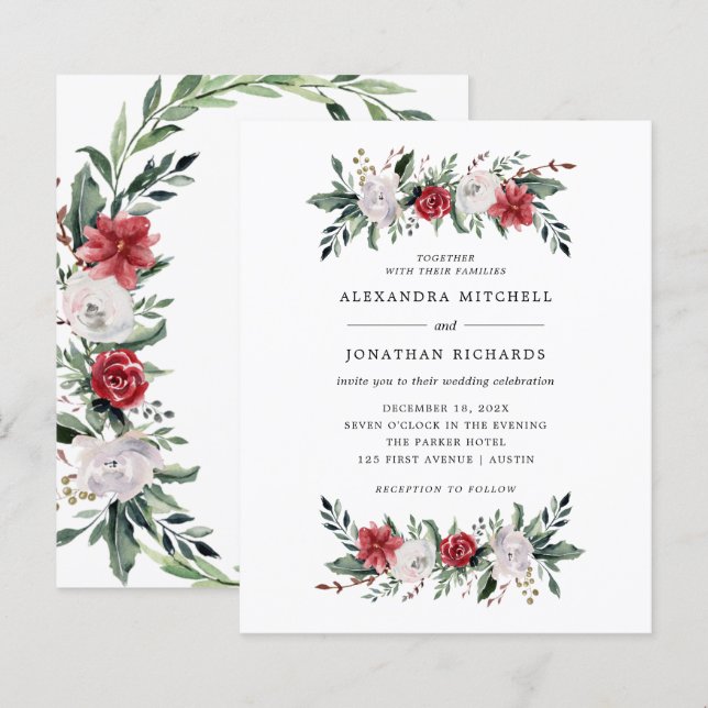 Christmas Wreath | BUDGET Floral Holiday Wedding (Front/Back)