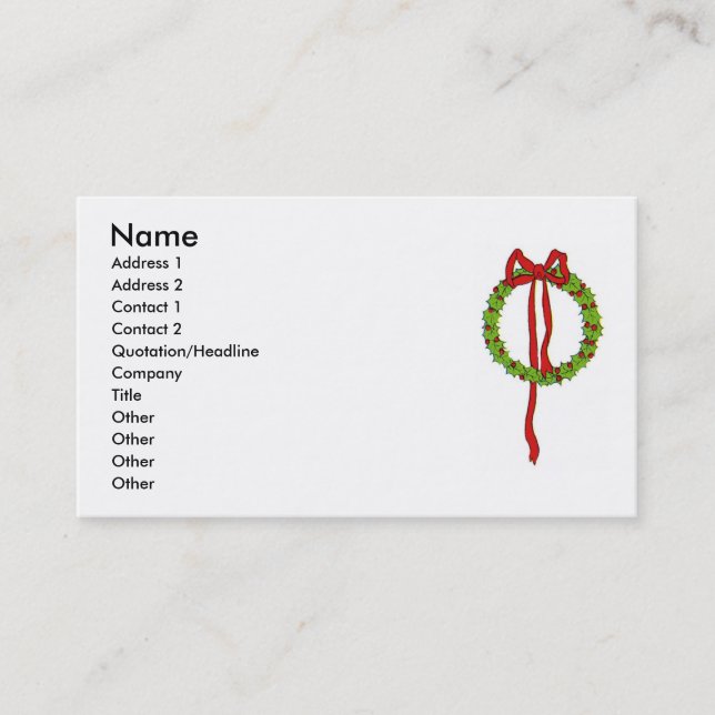 Christmas Wreath Business Card (Front)