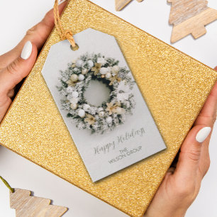 Christmas Wreath Business Gift Tags