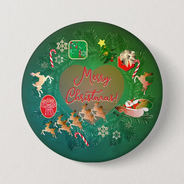 Christmas Wreath Button (Front)