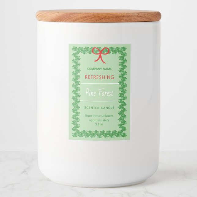 Christmas Wreath Candle Sticker Label (Front)