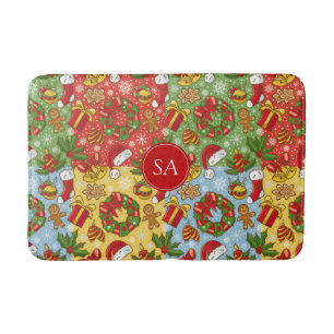 Christmas wreath, Christmas Ornaments, Santa's Hat Bath Mat