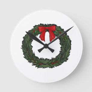 Christmas Wreath Classic Round Clock