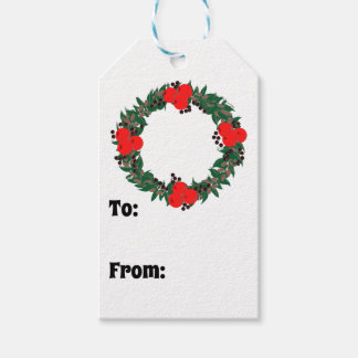 Christmas Wreath Custom Gift Tags