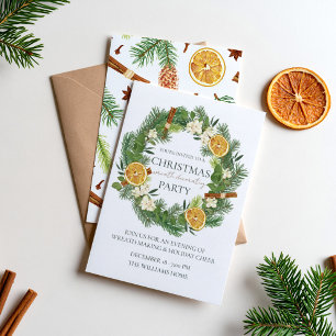 Christmas Wreath Decorating Party Invitation