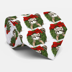 Christmas Wreath Decoration and Racoon Tie
