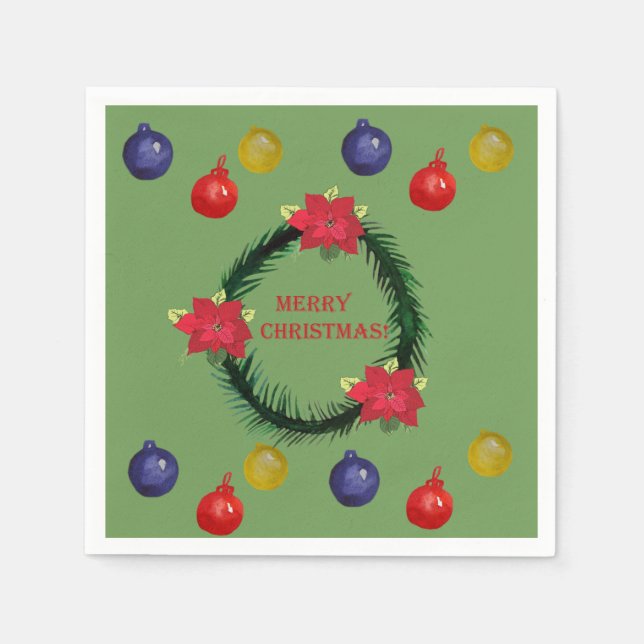 Christmas Wreath Decorative Napkins (Front)