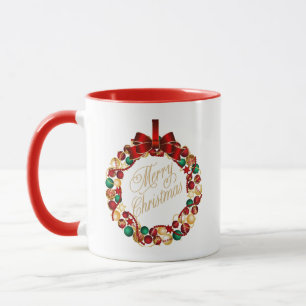 Christmas wreath design coffee Mug