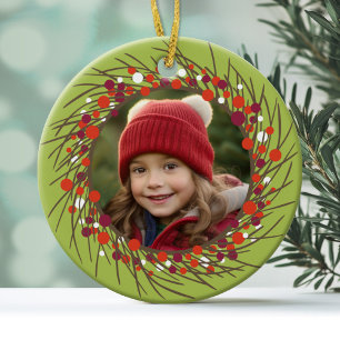 Christmas Wreath: Double-Sided Ceramic Tree Decoration