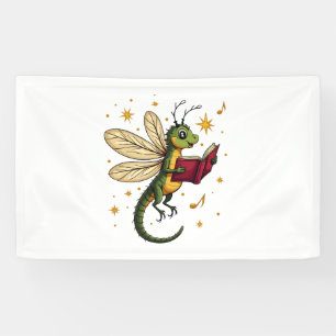 Christmas Wreath Dragonfly Banner