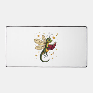 Christmas Wreath Dragonfly Desk Mat