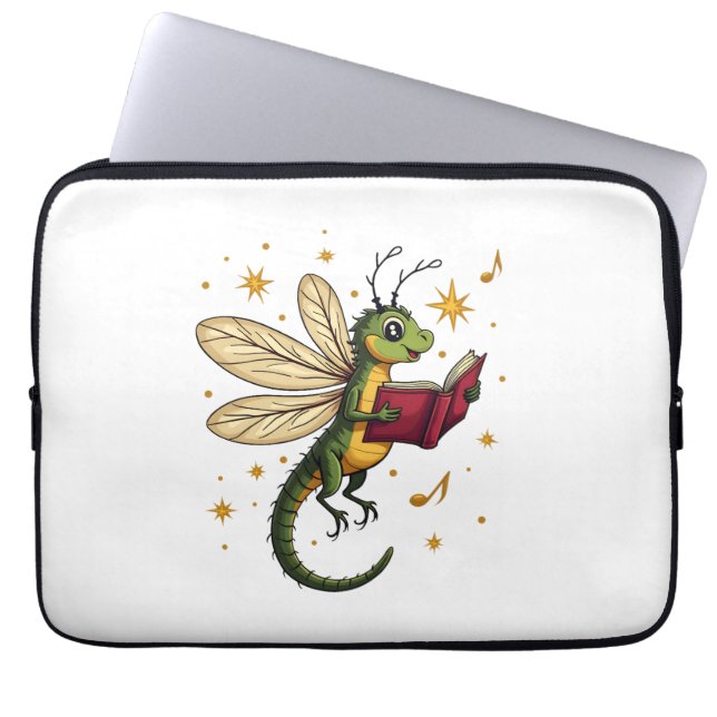 Christmas Wreath Dragonfly Laptop Sleeve (Front)