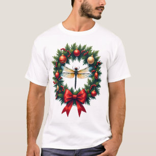 Christmas Wreath Dragonfly T-Shirt