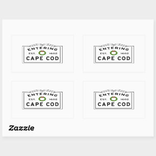 Christmas Wreath Entering Cape Cod Rectangular Sticker