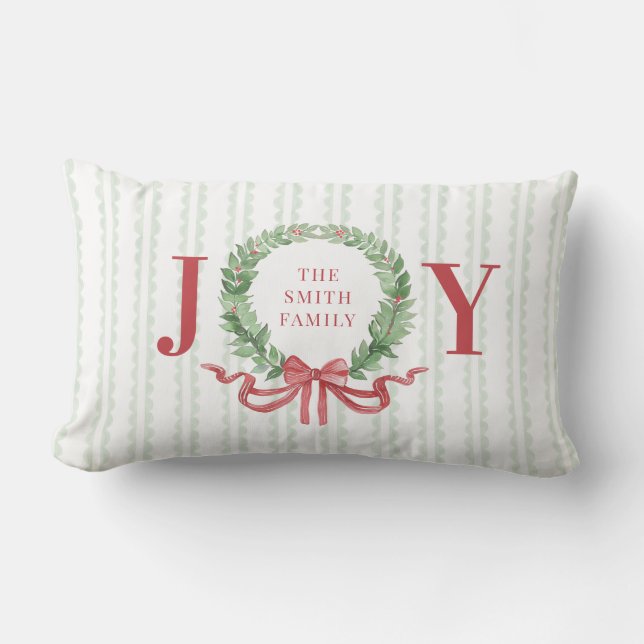 Christmas Wreath Faily Joy Lumbar Cushion (Front)