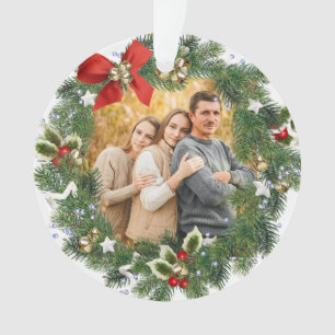 Christmas Wreath Family Photo Ornament
